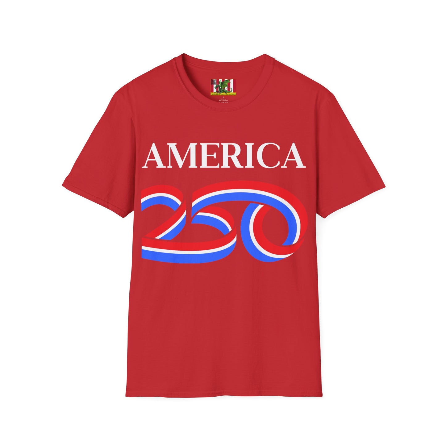America 250 White font, Light colors, Unisex T-Shirt by theGreenDragonTavern.shop
