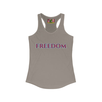 Freedom, Red font Woman's Racerback Tank Top by theGreenDragonTavern.shop