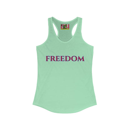 Freedom, Red font Woman's Racerback Tank Top by theGreenDragonTavern.shop