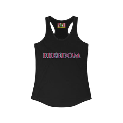Freedom, Red font Woman's Racerback Tank Top by theGreenDragonTavern.shop