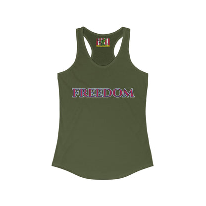 Freedom, Red font Woman's Racerback Tank Top by theGreenDragonTavern.shop