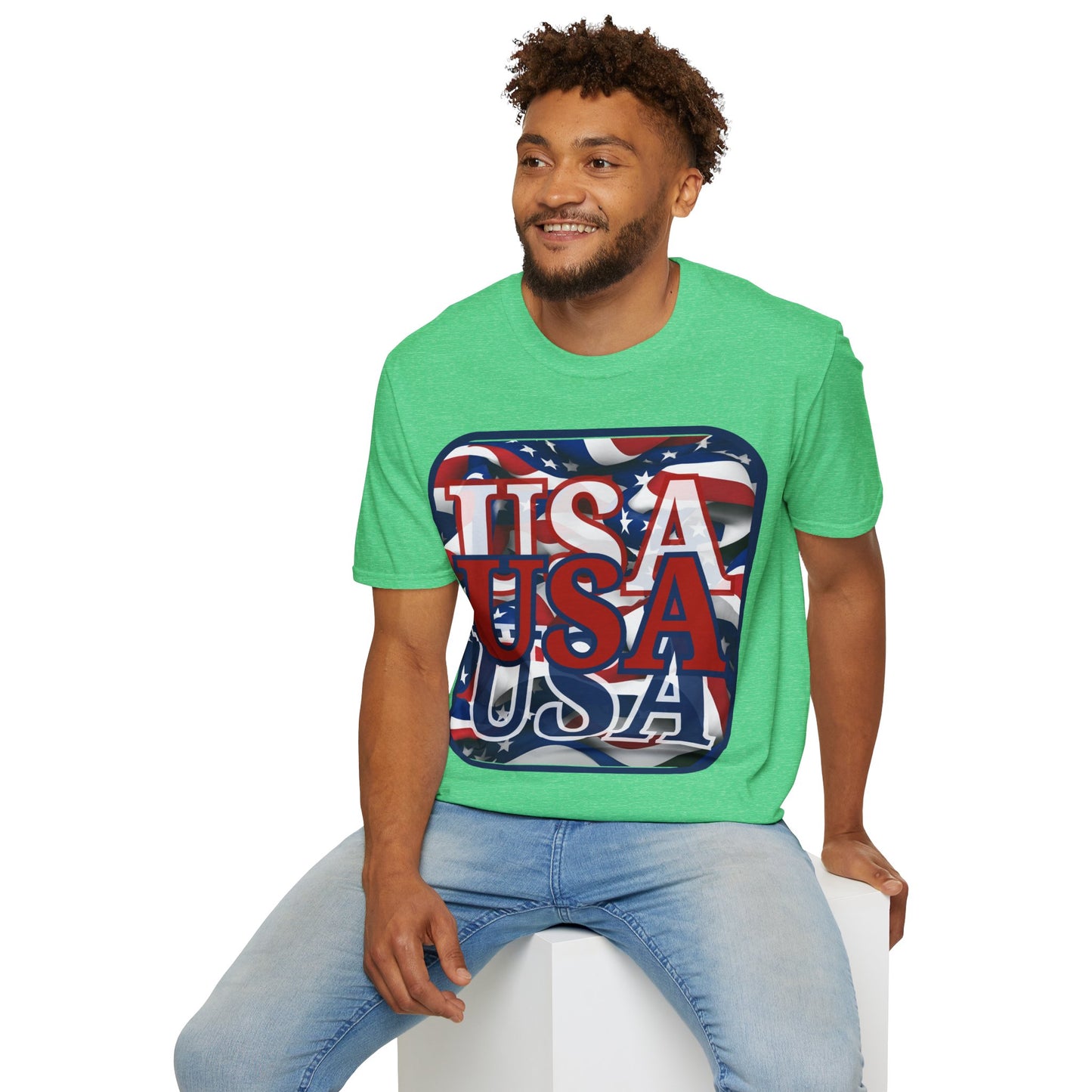 RED White and Blue USA Patriot Dark colors Unisex T-Shirt by theGreenDragonTavern.shop