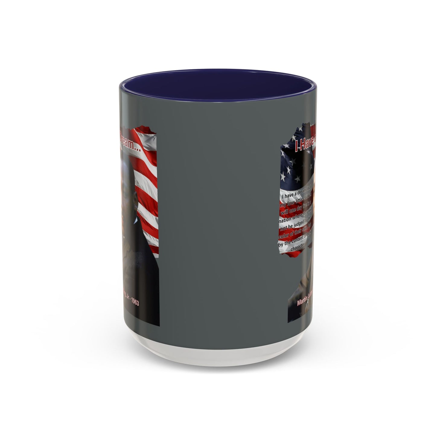 "I Have a Dream" MLKJr Grey Accent Mug by theGreenDragonTavern.shop