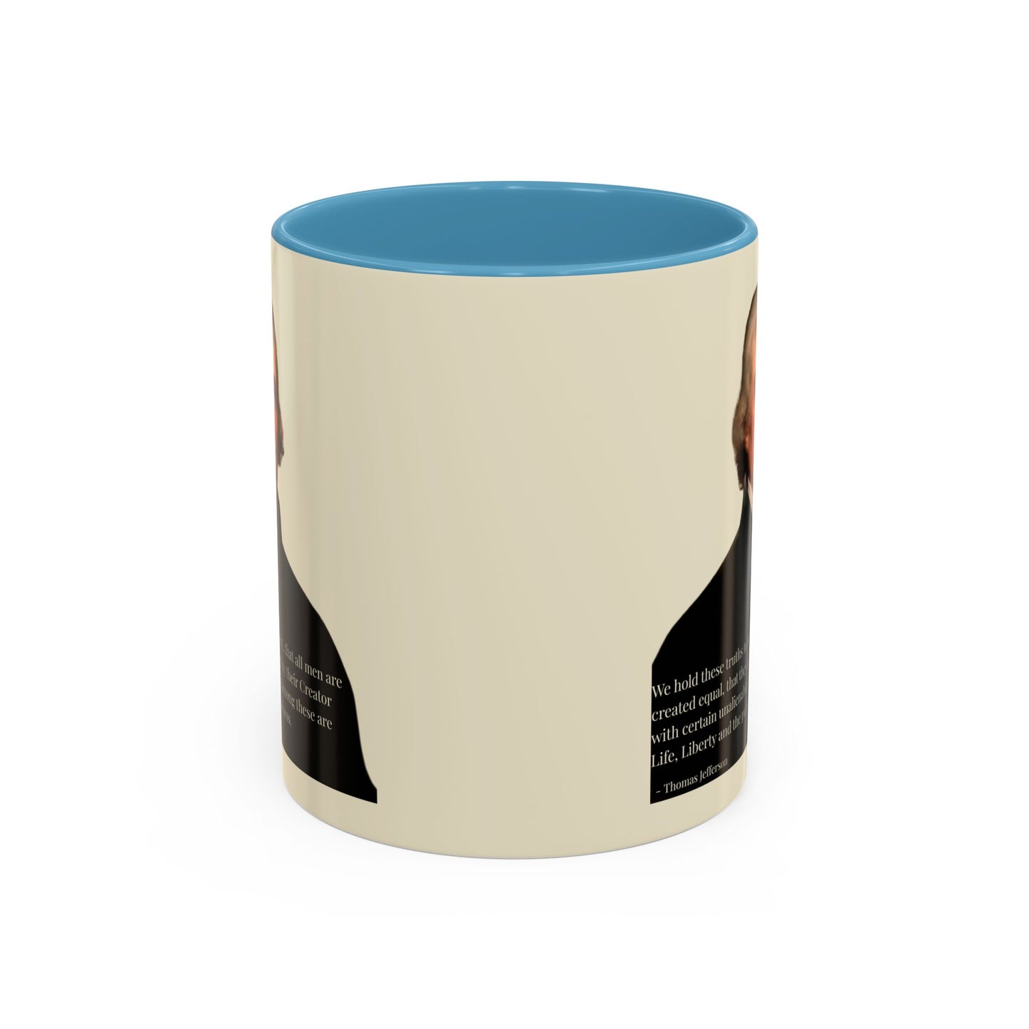 We hold these truths to be self-evident Parchment Yellow Accent Mug by theGreenDragonTavern.shop