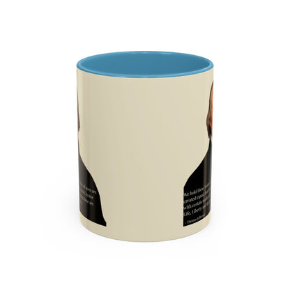 We hold these truths to be self-evident Parchment Yellow Accent Mug by theGreenDragonTavern.shop
