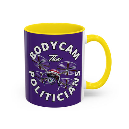 Bodycam the Politicians Drone Dark Purple Accent Mug by theGreenDragonTavern.shop