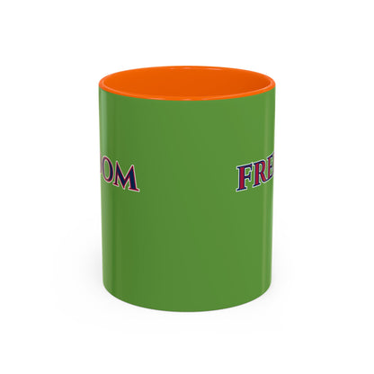 Freedom, Green Accent Mug by theGreenDragonTavern.shop
