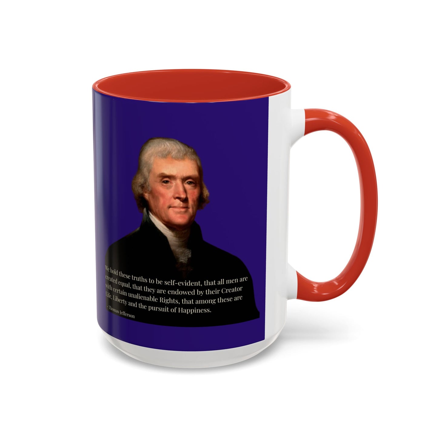 We hold these truths to be self-evident Dark Purple Accent Mug by theGreenDragonTavern.shop