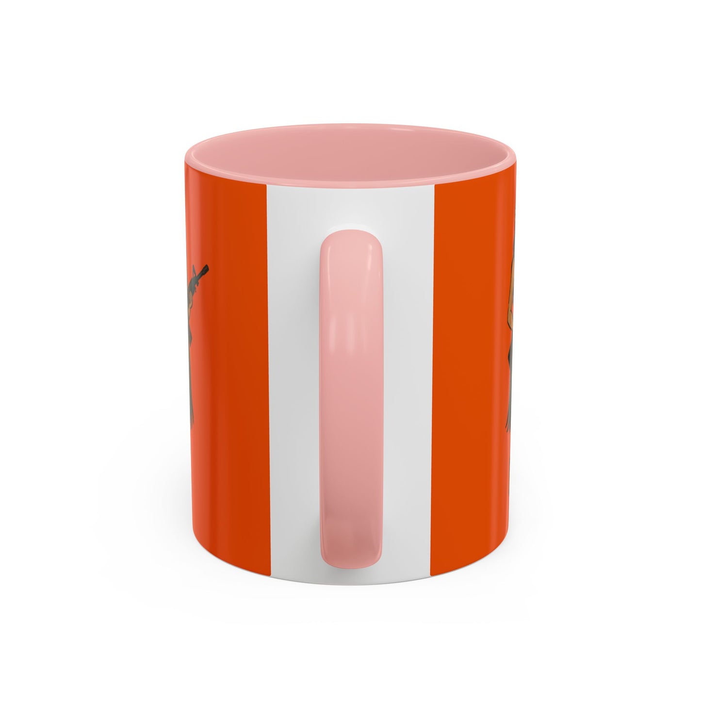 Hula Girl Packin' Heat Orange Accent Mug by theGreenDragonTavern.shop