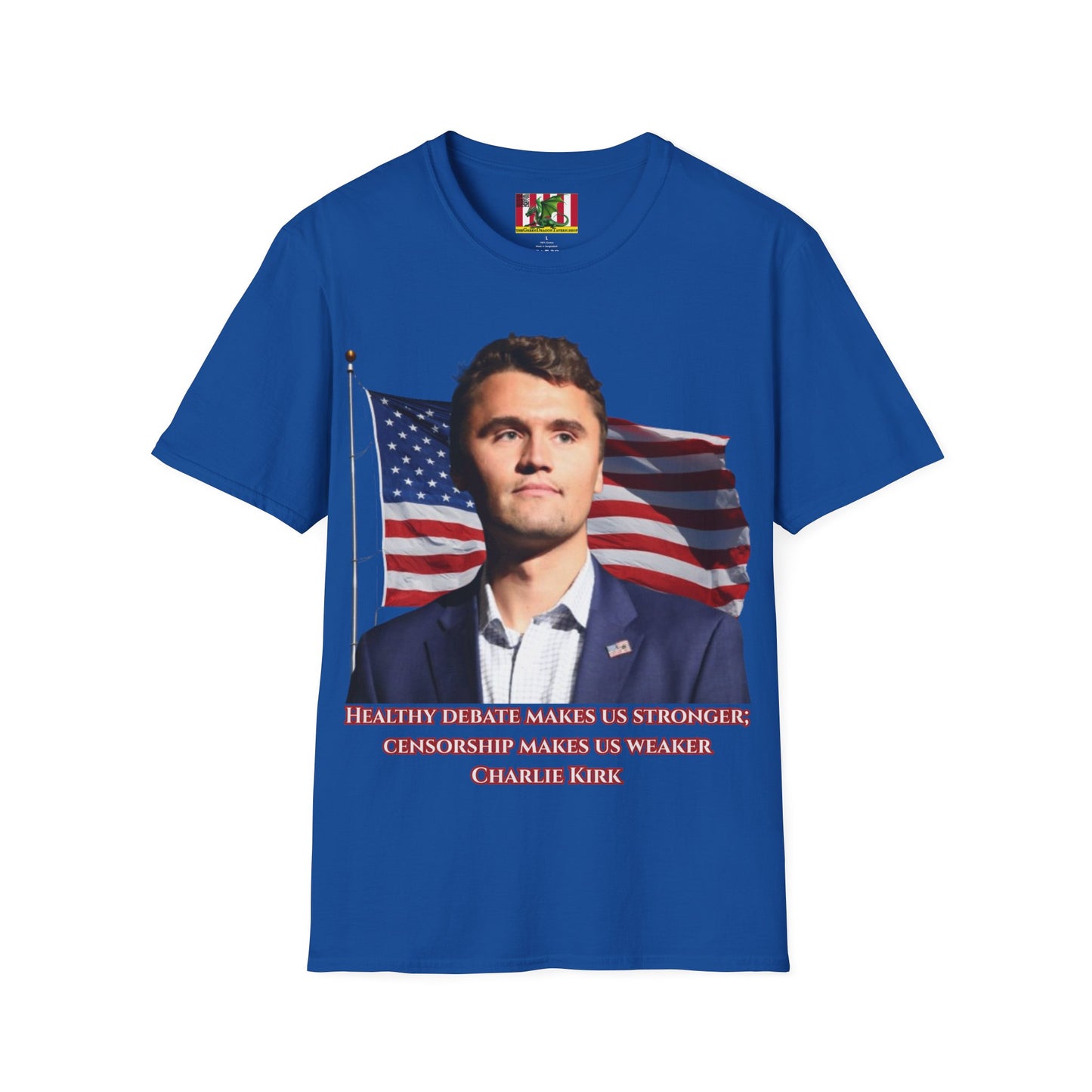 Charlie Kirk, Healthy Debate Dark colors Unisex T-Shirt by theGreenDragonTavern.shop