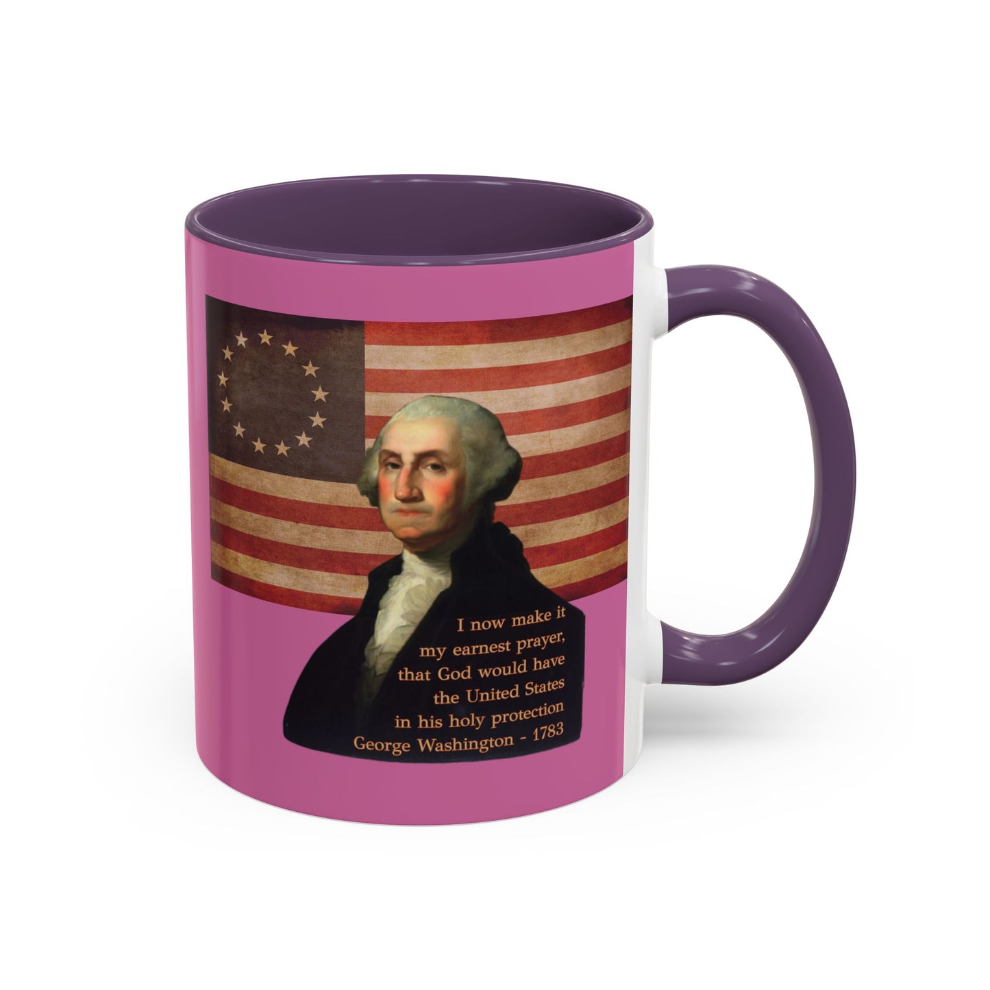 Washington's Earnest Prayer Pink Accent Mug by theGreenDragonTavern.shop