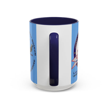 DNASM 2-sided, Founding & Student Art Light Blue Accent Mug by theGreenDragonTavern.shop