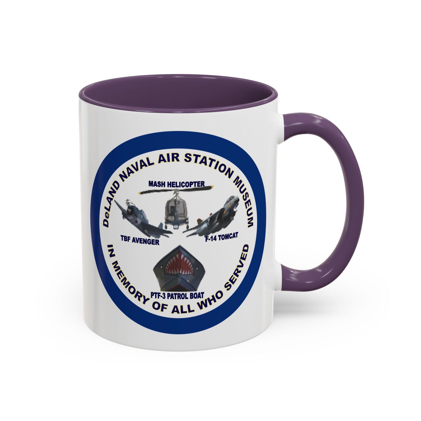 DNASM 2-sided, Founding & Student Art w/Navy Ring White Accent Mug by theGreenDragonTavern.shop