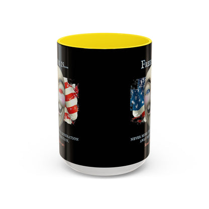 Ronald Reagan Freedom Vendetta Black Accent Mug by theGreenDragonTavern.shop
