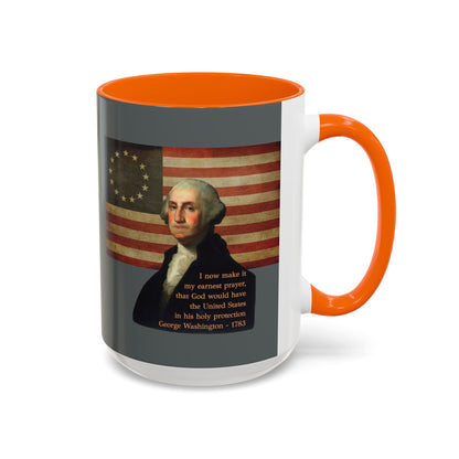 Washington's Earnest Prayer Grey Accent Mug by theGreenDragonTavern.shop