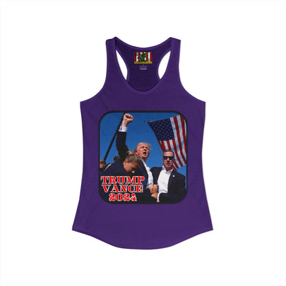 Trump and Vance 2024 Women's Racerback Tank Top by theGreenDragonTavern.shop