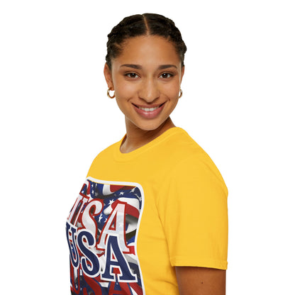 Red White and BLUE USA Patriot Light colors Unisex T-Shirt by theGreenDragonTavern.shop