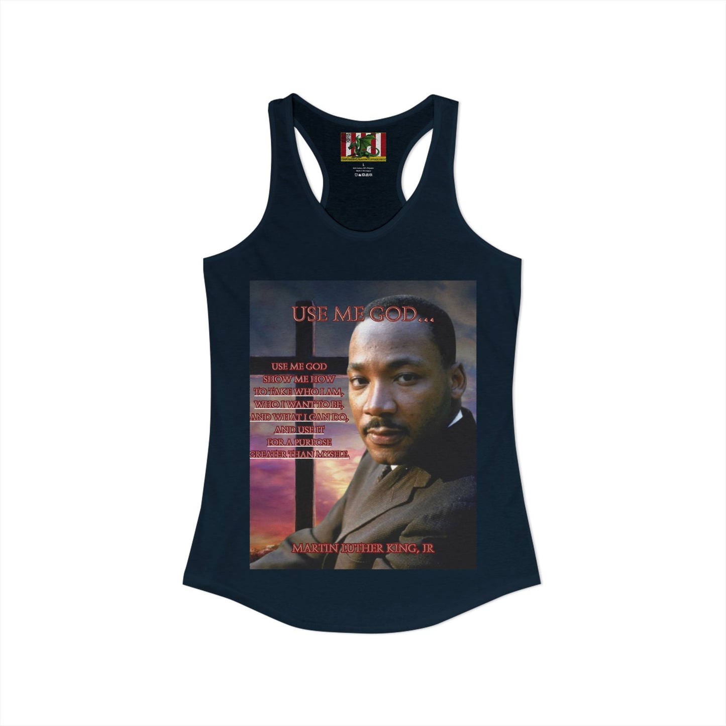 Use Me God, MLK Jr Women's Racerback Tank Top by theGreenDragonTavern.shop