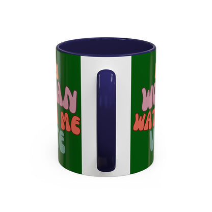 I Am Woman Watch Me Vote Dark Green Accent Mug by theGreenDragonTavern.shop