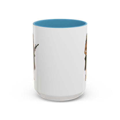 Hula Girl Packin' Heat White Accent Mug by theGreenDragonTavern.shop