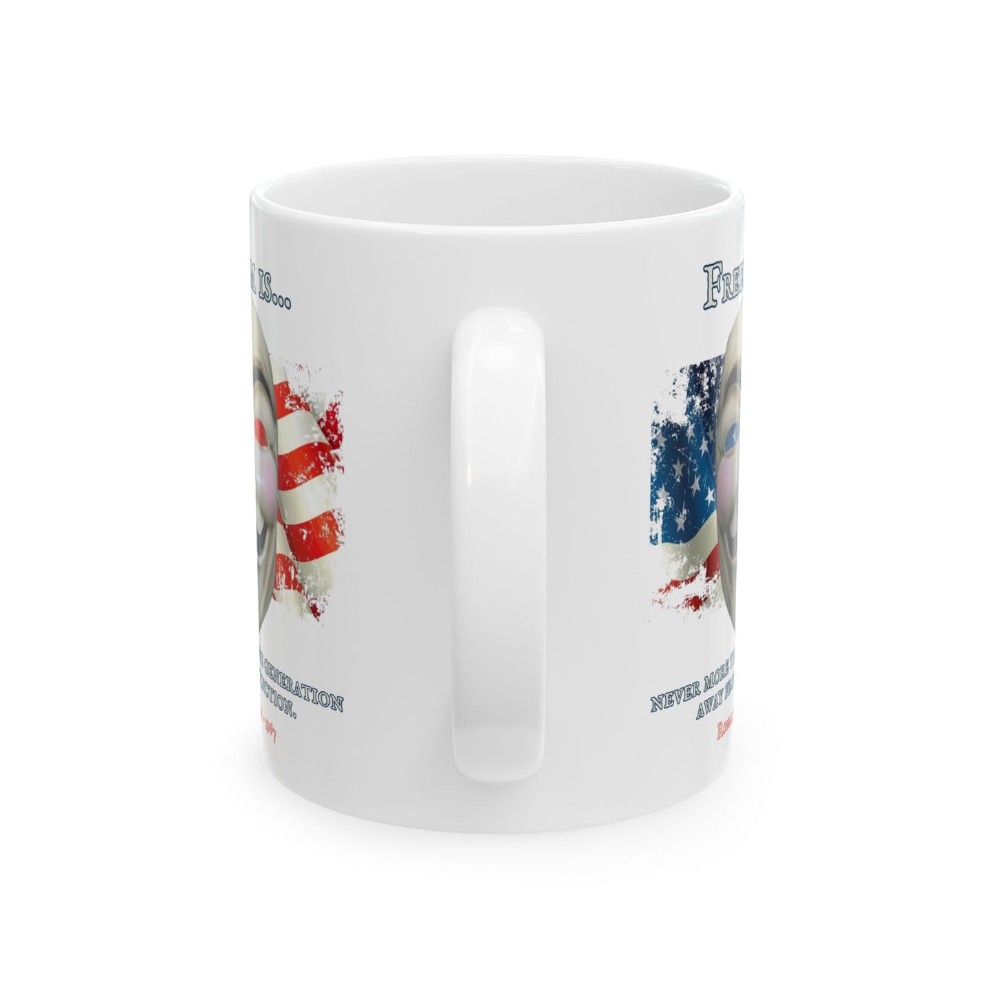 Ronald Reagan Freedom Vendetta White Mug by theGreenDragonTavern.shop