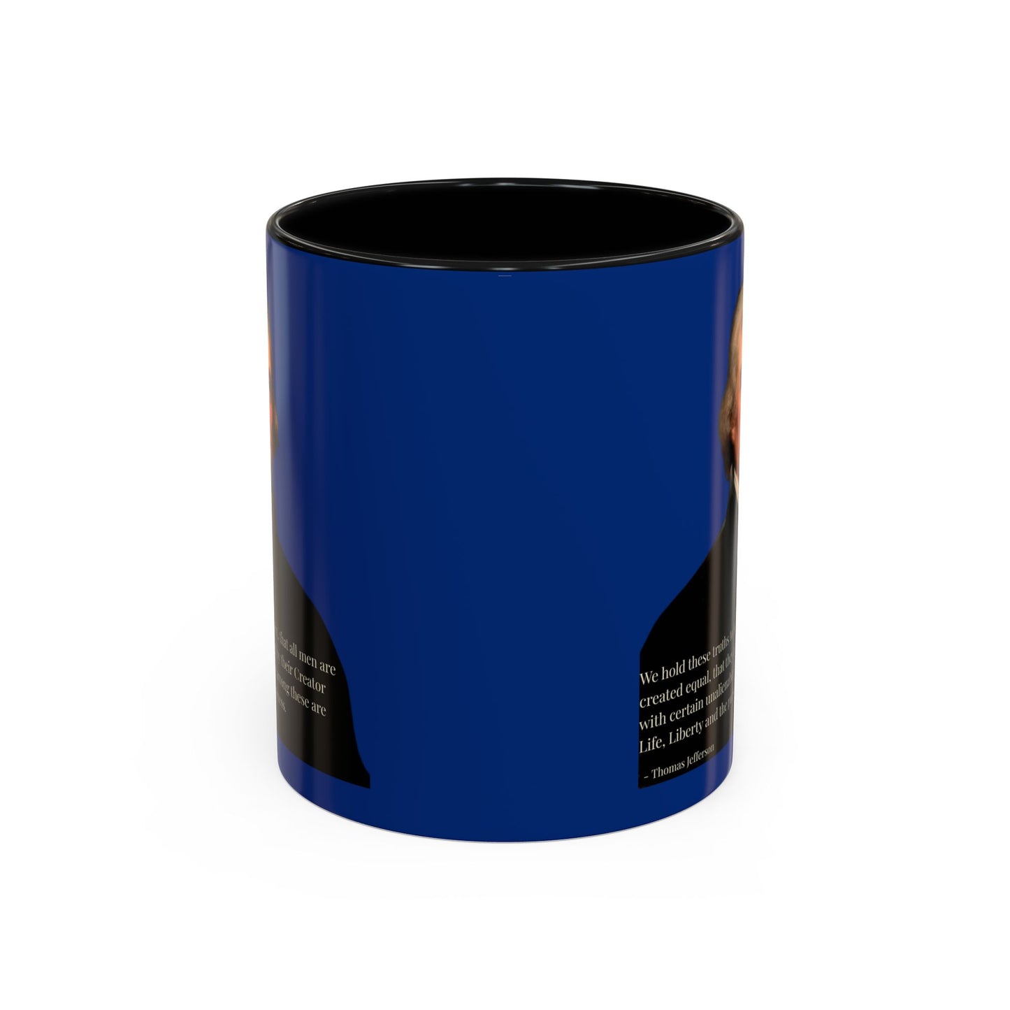 We hold these truths to be self-evident Dark Blue Accent Mug by theGreenDragonTavern.shop