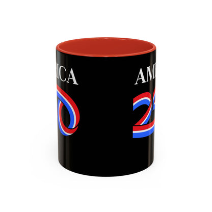 America 250 Black Accent Mug by theGreenDragonTavern.shop