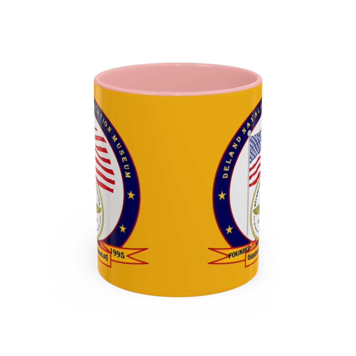 DeLand Naval Air Station Museum Yellow Accent Mug by theGreenDragonTavern.shop