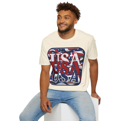 RED White and Blue USA Patriot Light colors Unisex T-Shirt by theGreenDragonTavern.shop