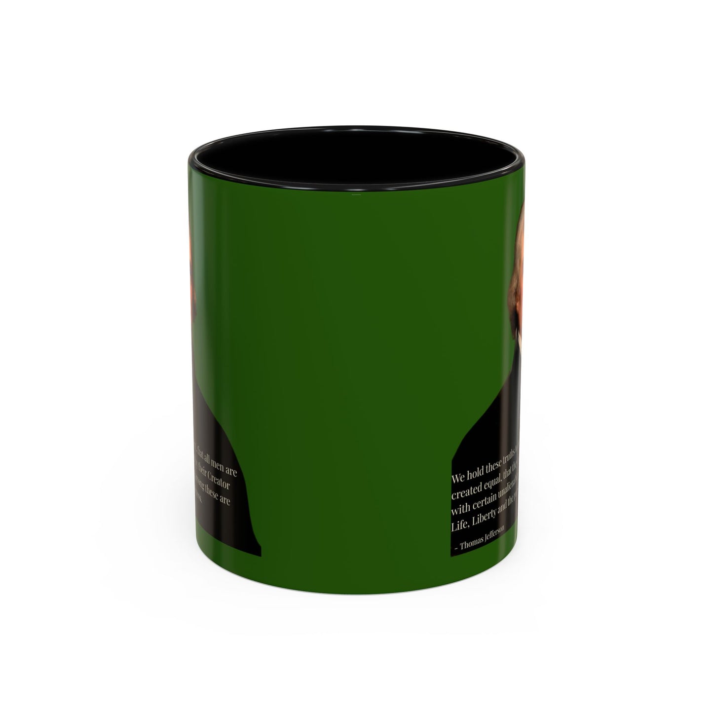 We hold these truths to be self-evident Dark Green Accent Mug by theGreenDragonTavern.shop