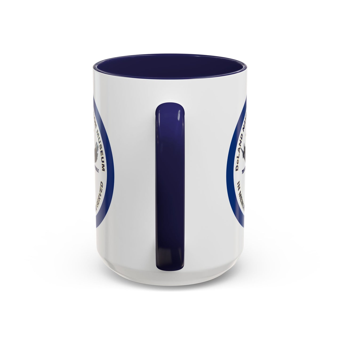 DNASM Student Art Navy Frame White Accent Mug by theGreenDragonTavern.shop