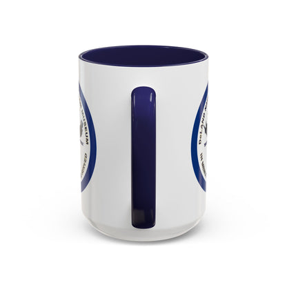 DNASM Student Art Navy Frame White Accent Mug by theGreenDragonTavern.shop
