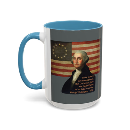 Washington's Earnest Prayer Grey Accent Mug by theGreenDragonTavern.shop