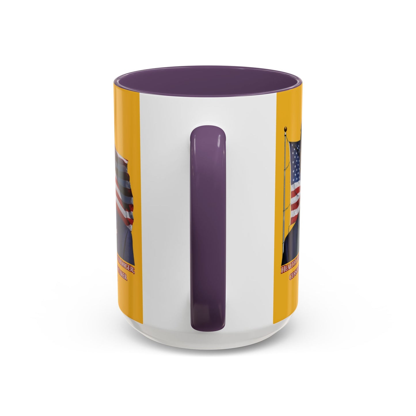 Charlie Kirk, Healthy Debate Yellow Accent Mug by theGreenDragonTavern.shop