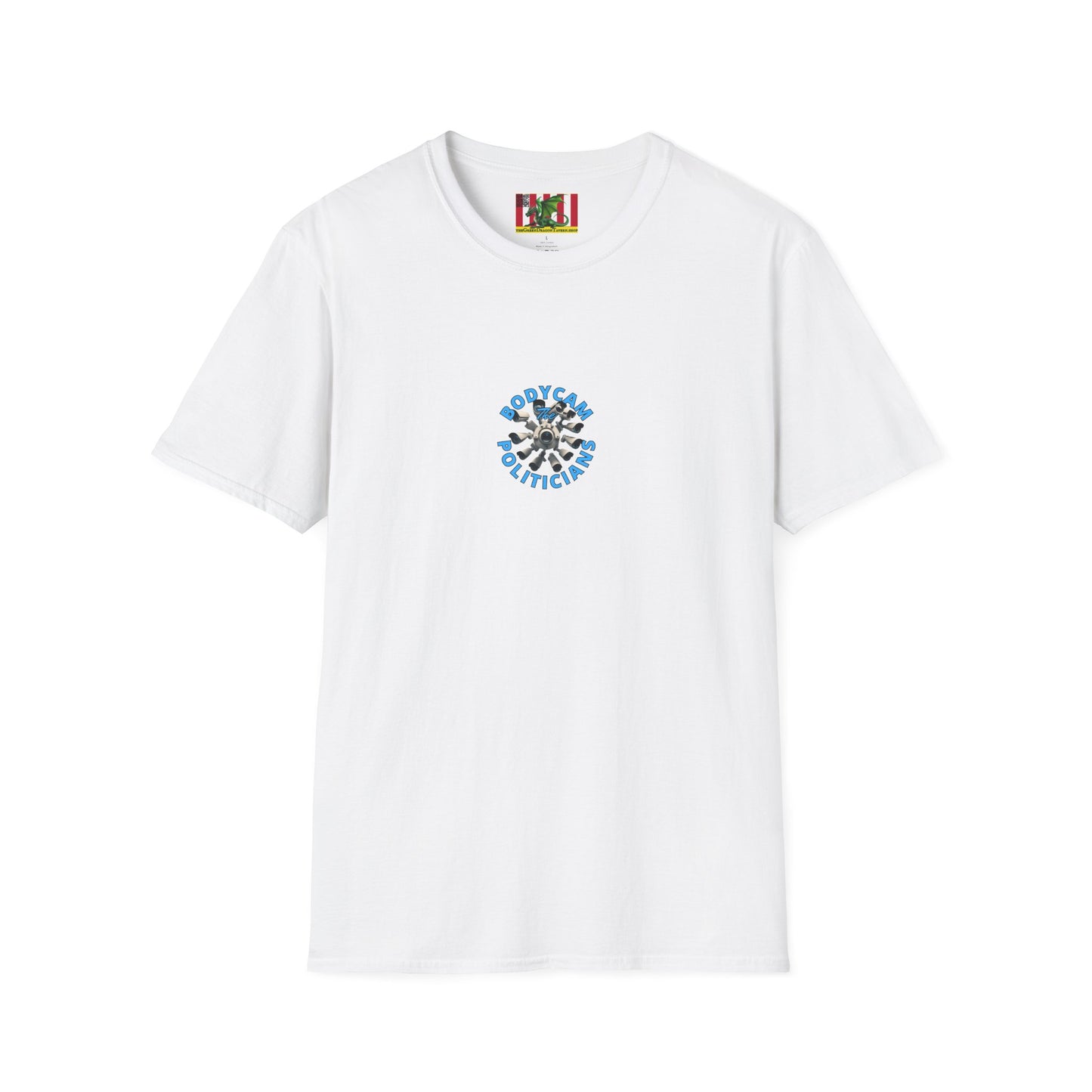 2-sided, Bodycam the Politicians Cameras Light colors Unisex T-Shirt by theGreenDragonTavern.shop