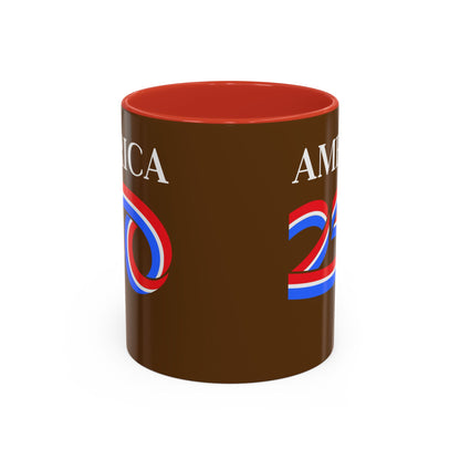 America 250 Brown Accent Mug by theGreenDragonTavern.shop
