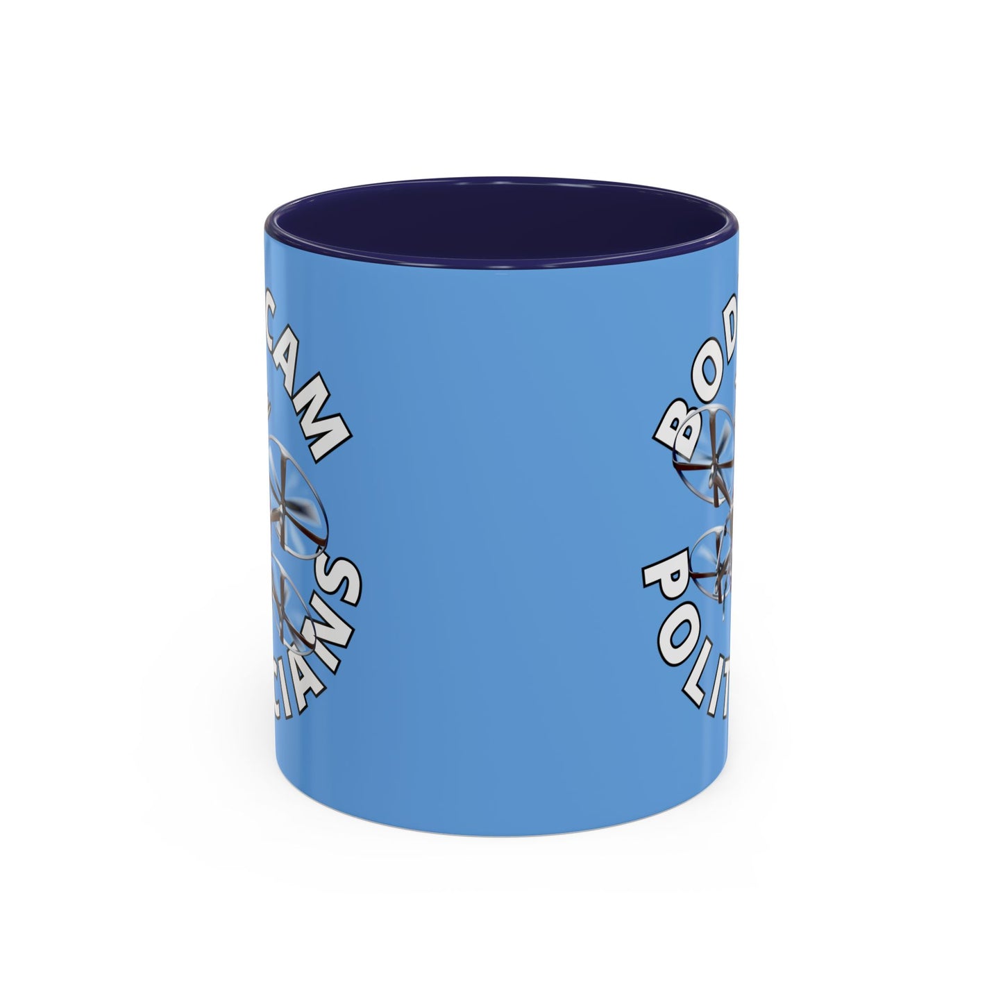 Bodycam the Politicians Drone Light Blue Accent Mug by theGreenDragonTavern.shop