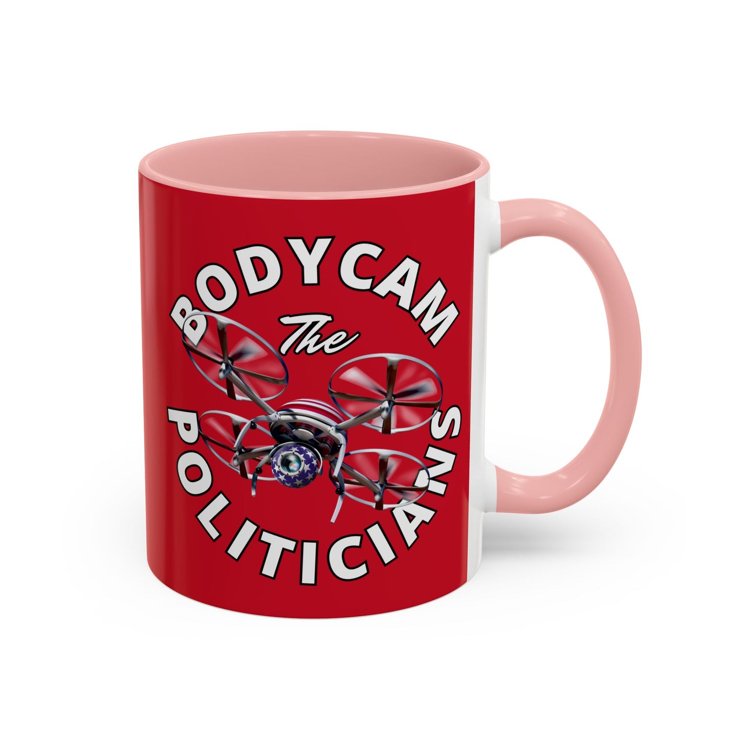 Bodycam the Politicians Drone Red Accent Mug by theGreenDragonTavern.shop