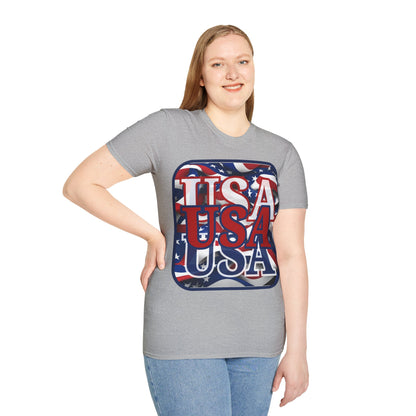 RED White and Blue USA Patriot Light colors Unisex T-Shirt by theGreenDragonTavern.shop