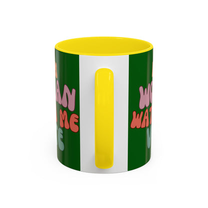 I Am Woman Watch Me Vote Dark Green Accent Mug by theGreenDragonTavern.shop