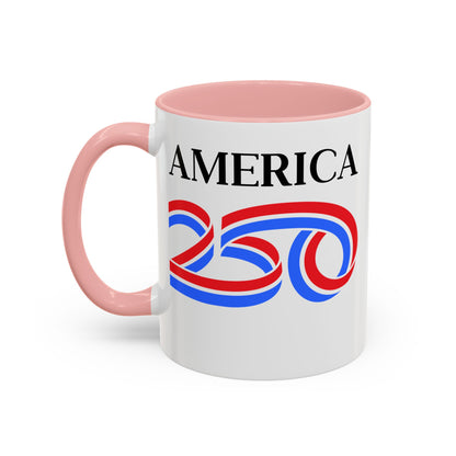 America 250 White Accent Mug by theGreenDragonTavern.shop