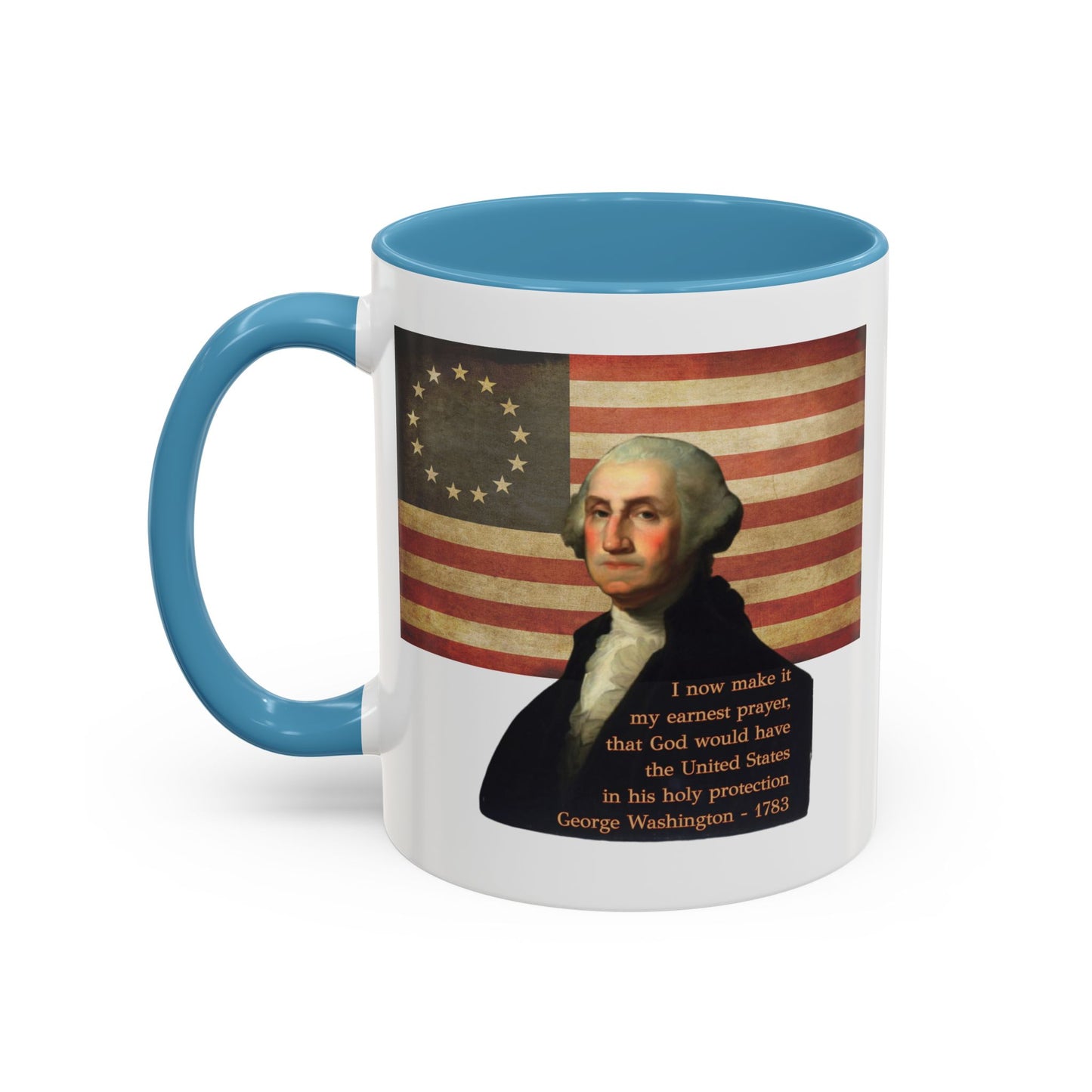 Washington's Earnest Prayer White Accent Mug by theGreenDragonTavern.shop