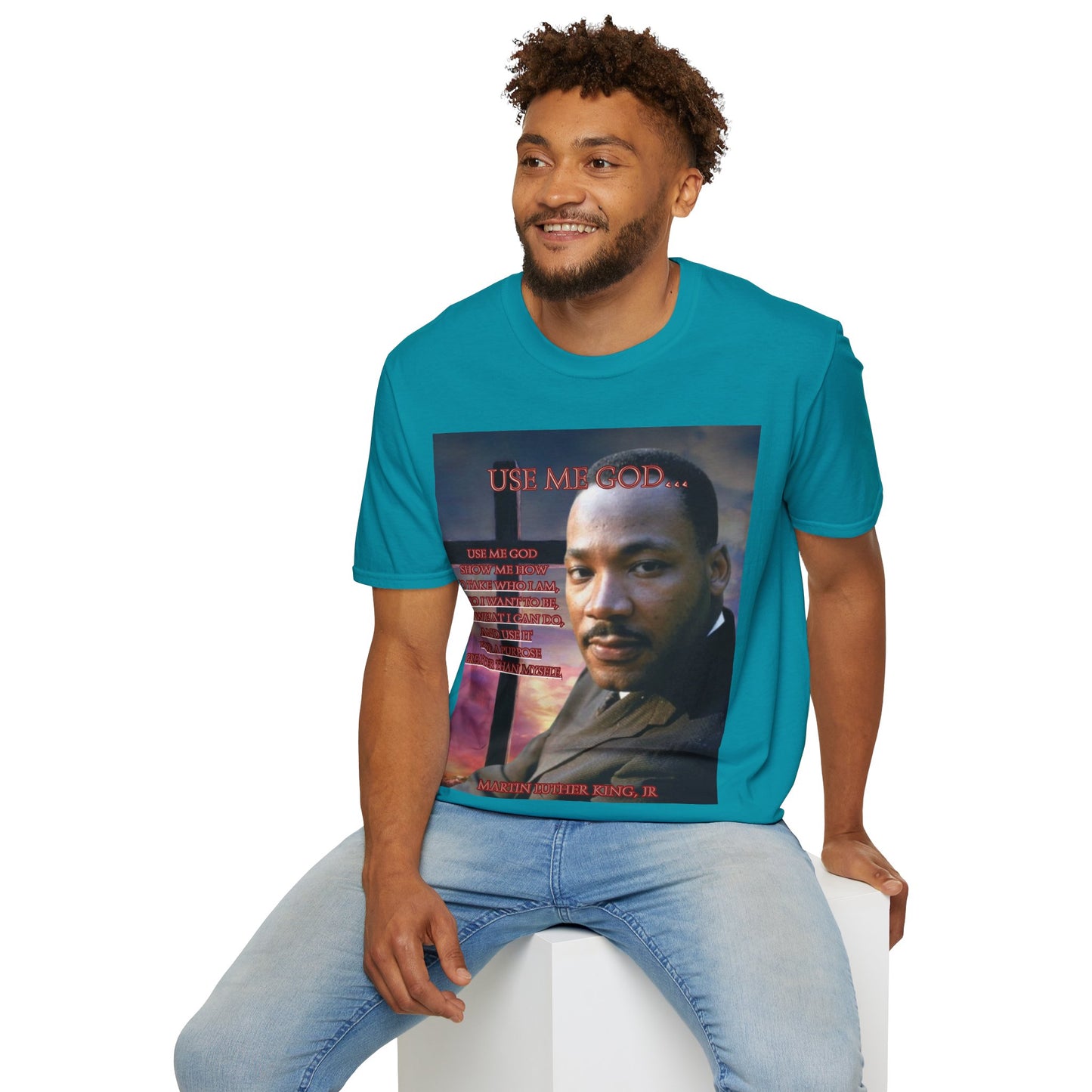 Use Me God, MLK Jr Dark colors Unisex T-Shirt by theGreenDragonTavern.shop