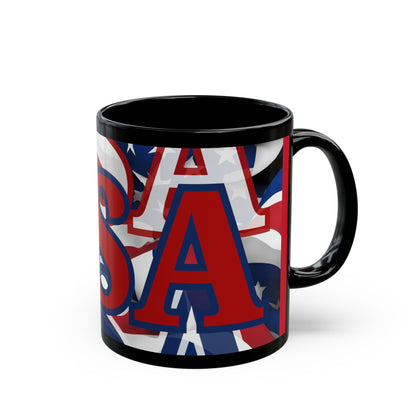 USA! USA! USA Red font Patriot Red Mug by theGreenDragonTavern.shop