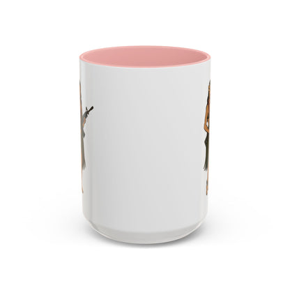 Hula Girl Packin' Heat White Accent Mug by theGreenDragonTavern.shop