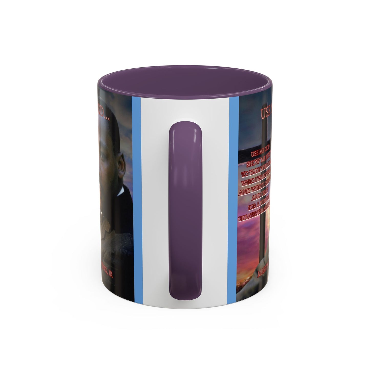 Use Me God, MLK Jr Blue Accent Mug by theGreenDragonTavern.shop