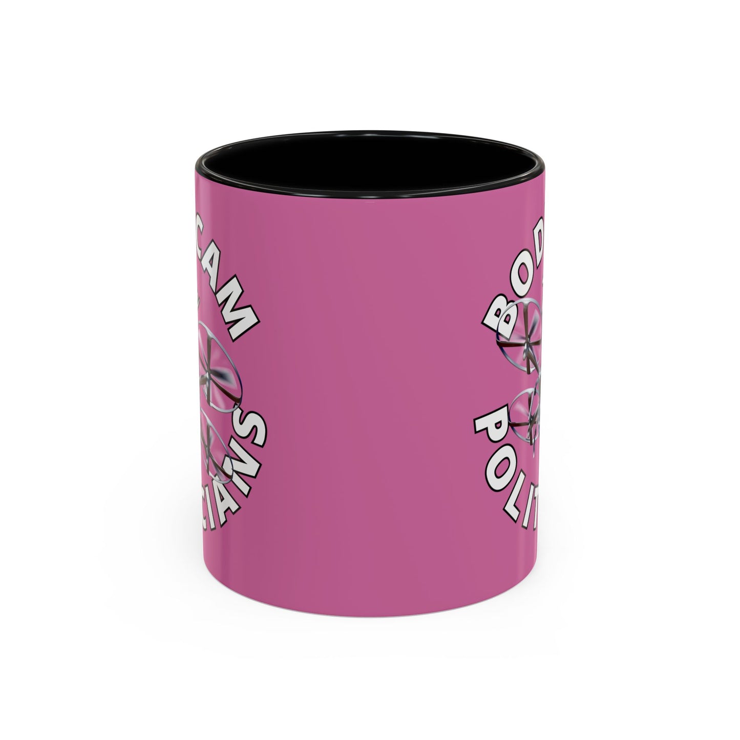 Bodycam the Politicians Drone Pink Accent Mug by theGreenDragonTavern.shop