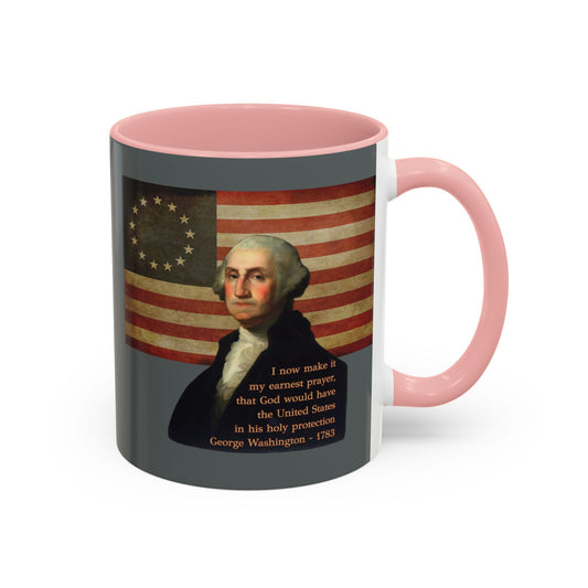 Washington's Earnest Prayer Grey Accent Mug by theGreenDragonTavern.shop