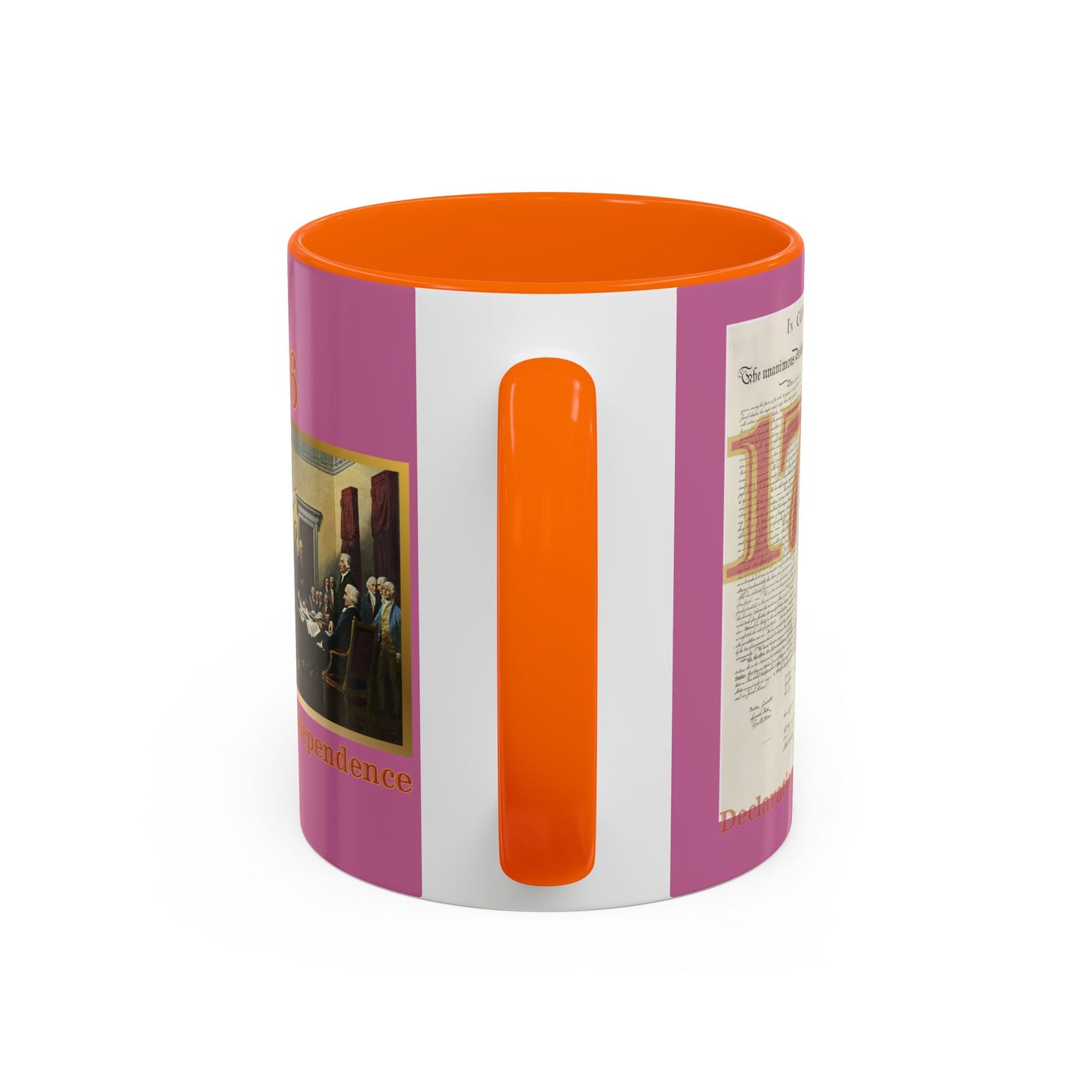 Declaration of Independence Pink Accent Mug by theGreenDragonTavern.shop