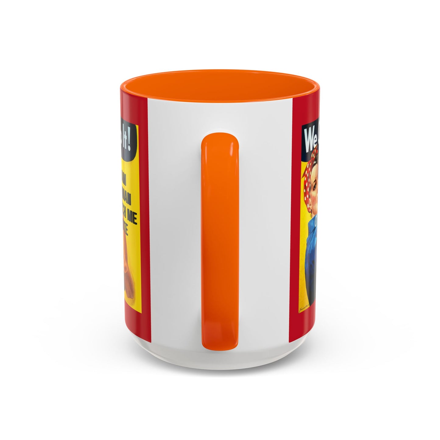 I Am Woman Watch Me Vote Rosie Red Accent Mug by theGreenDragonTavern.shop